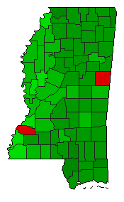 2011 Mississippi County Map of General Election Results for Initiative