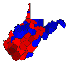 2011 West Virginia County Map of General Election Results for Governor