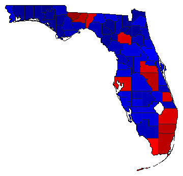2012 Florida County Map of General Election Results for President