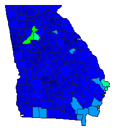 2012 Georgia County Map of Republican Primary Election Results for President