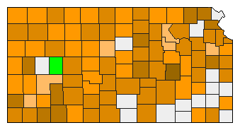2012 Kansas County Map of Republican Primary Election Results for President