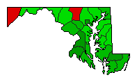 2012 Maryland County Map of General Election Results for Referendum