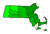 2012 Massachusetts County Map of Republican Primary Election Results for President