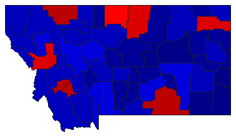 2012 Montana County Map of General Election Results for President