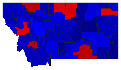2012 Montana County Map of General Election Results for US Representative