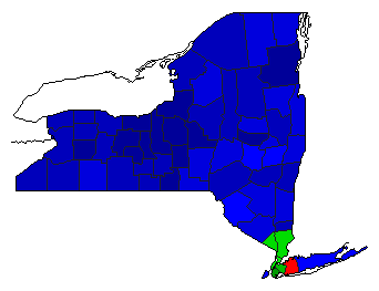 2012 New York County Map of Republican Primary Election Results for Senator