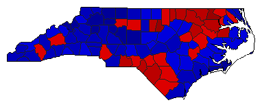 2012 North Carolina County Map of General Election Results for Agriculture Commissioner