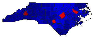 2012 North Carolina County Map of Republican Runoff Election Results for Lt. Governor