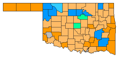 2012 Oklahoma County Map of Republican Primary Election Results for President