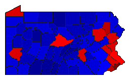 2012 Pennsylvania County Map of General Election Results for President