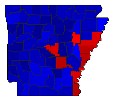 2012 Arkansas County Map of General Election Results for President