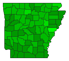 2012 Arkansas County Map of Republican Primary Election Results for President