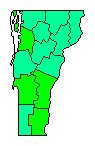 2012 Vermont County Map of Republican Primary Election Results for President