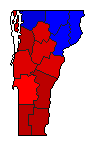 2012 Vermont County Map of General Election Results for Governor
