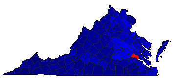 2012 Virginia County Map of Republican Primary Election Results for Senator