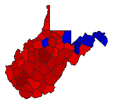 2012 West Virginia County Map of General Election Results for State Auditor