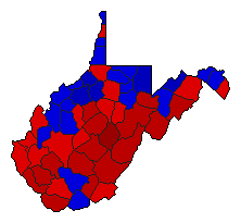 2012 West Virginia County Map of General Election Results for Agriculture Commissioner