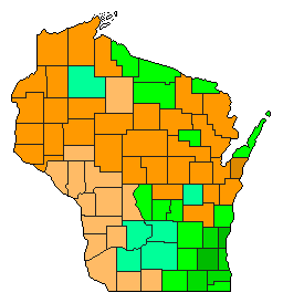 2012 Wisconsin County Map of Republican Primary Election Results for President