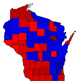 2012 Wisconsin County Map of General Election Results for Senator