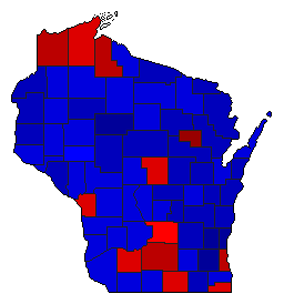 2012 Wisconsin County Map of General Election Results for Governor