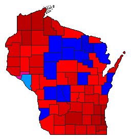 2012 Wisconsin County Map of Democratic Primary Election Results for Governor
