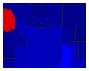 2012 Wyoming County Map of General Election Results for President