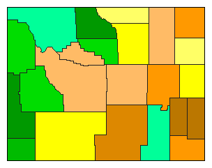 2012 Wyoming County Map of Republican Primary Election Results for President
