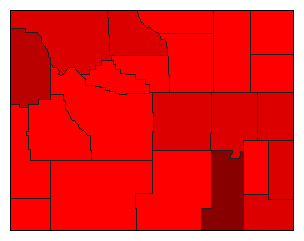 2012 Wyoming County Map of Democratic Primary Election Results for Senator