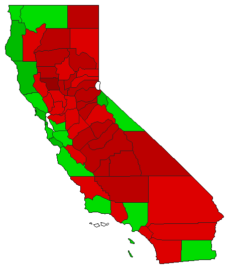 2012 California County Map of General Election Results for Initiative