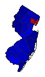 2013 New Jersey County Map of General Election Results for Governor