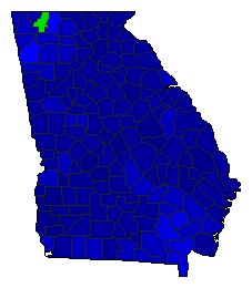2014 Georgia County Map of Republican Primary Election Results for Governor
