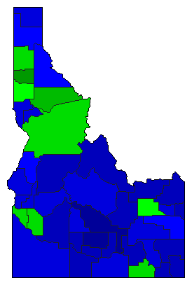 2014 Idaho County Map of Republican Primary Election Results for Governor