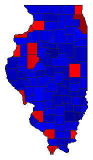 2014 Illinois County Map of General Election Results for Senator