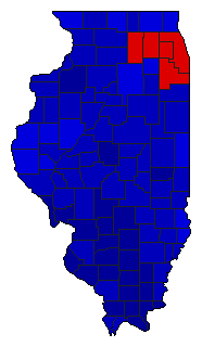 2014 Illinois County Map of Republican Primary Election Results for Senator