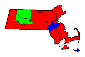 2014 Massachusetts County Map of Democratic Primary Election Results for Governor