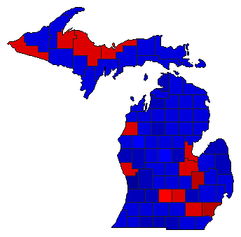 2014 Michigan County Map of General Election Results for Governor