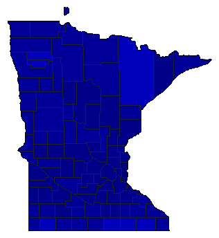 2014 Minnesota County Map of Democratic Primary Election Results for State Auditor