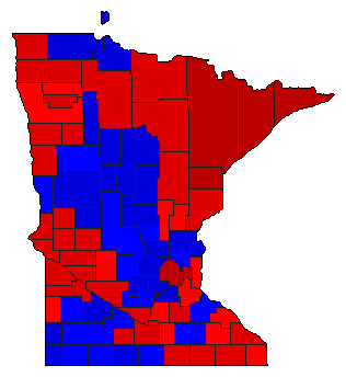 2014 Minnesota County Map of General Election Results for Senator