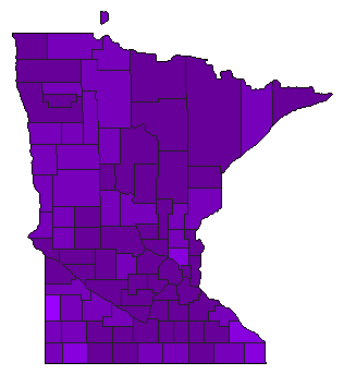 2014 Minnesota County Map of Republican Primary Election Results for Senator