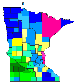 2014 Minnesota County Map of Republican Primary Election Results for Governor