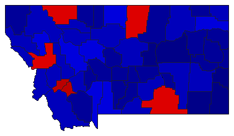 2014 Montana County Map of General Election Results for Senator