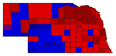 2014 Nebraska County Map of Democratic Primary Election Results for Senator