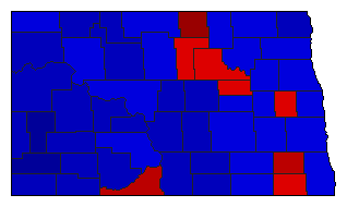 2014 North Dakota County Map of General Election Results for Agriculture Commissioner