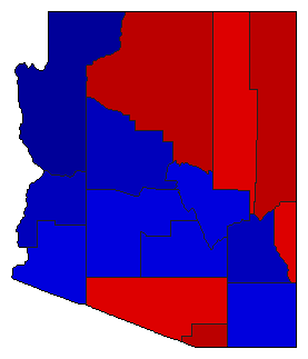 2014 Arizona County Map of General Election Results for Secretary of State