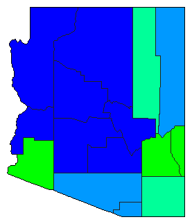 2014 Arizona County Map of Republican Primary Election Results for Secretary of State