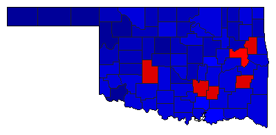 2014 Oklahoma County Map of General Election Results for Governor