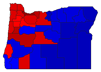 2014 Oregon County Map of General Election Results for Senator