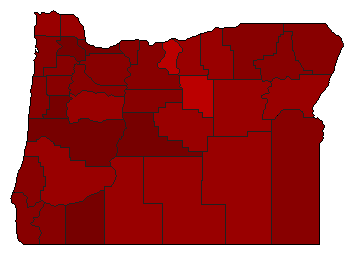 2014 Oregon County Map of Democratic Primary Election Results for Governor