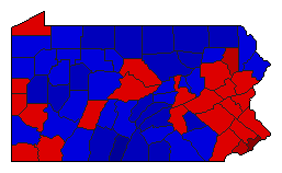 2014 Pennsylvania County Map of General Election Results for Governor