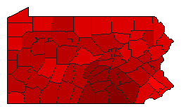 2014 Pennsylvania County Map of Democratic Primary Election Results for Governor